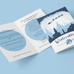 Werbeflyer für Schreiber-Aktion – auffälliges Printdesign mit Angeboten und klarer Informationsstruktur