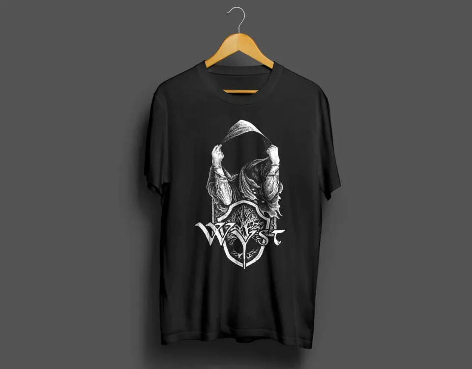 T-Shirt-Design für die Band Wyst – moderner Band-Merch mit individueller Grafik