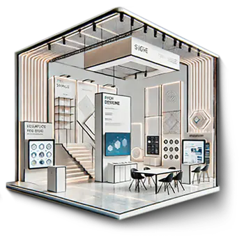 Moderner Messestand mit innovativem Design