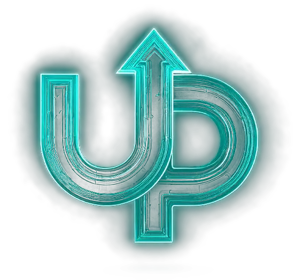 UP-Logo mit Pfeil nach oben als Symbol für Wachstum und Fortschritt