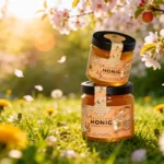 Professionelles Etiketten Design für Sommertracht Honig mit Illustrationen und Honigwaben